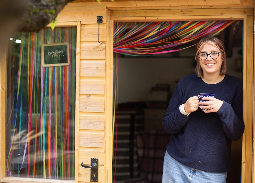 Kate in garden studio doorway
