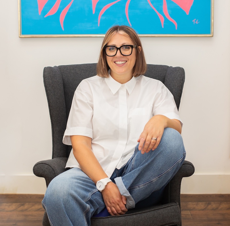 Kate sitting in armchair